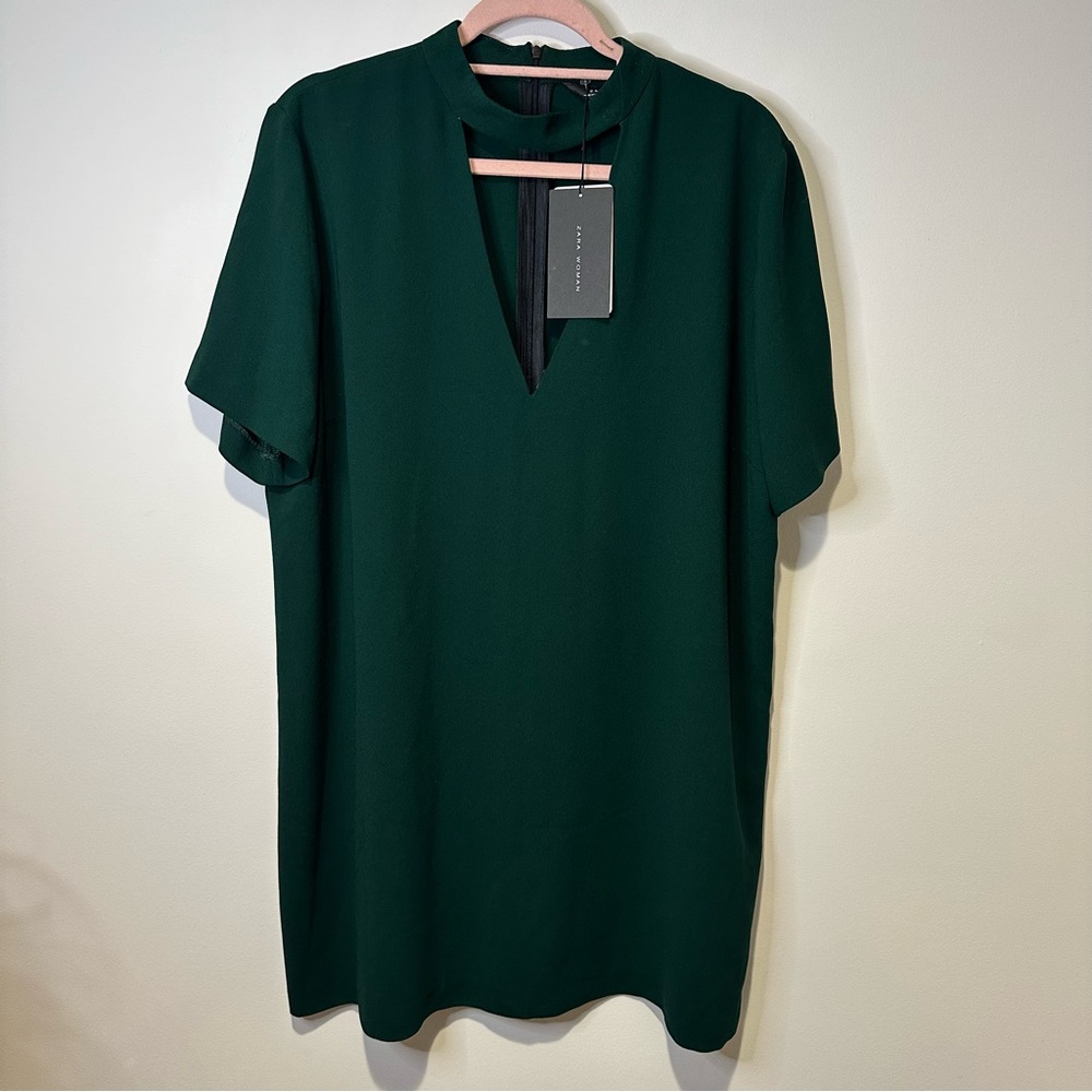 NWT zara green cut out choker dress size xxl